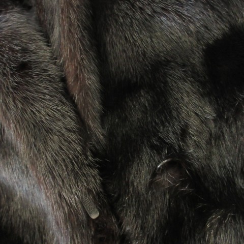 【中古】サガミンク SAGA MINK 銀サガ ファーコート ミンク 毛皮 ミドル丈 ショールカラー 11 焦げ茶_4