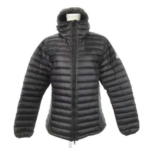 【中古】未使用品 ピレネックス Pyrenex MASHA ダウンジャケット フーディー ロゴ ワンポイント 軽量 40 L 黒