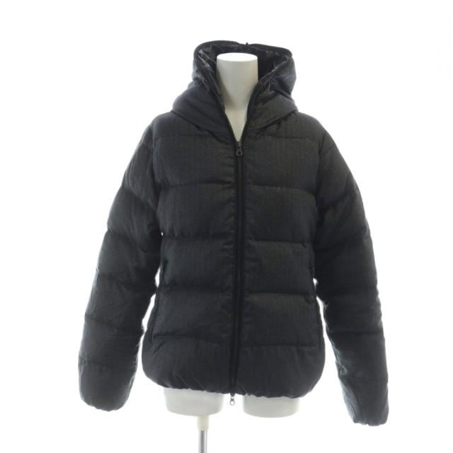 【中古】デュベティカ DUVETICA ダウンジャケット 長袖 ジップアップ フード ロゴ 40 M グレー ■GY18 /MQ