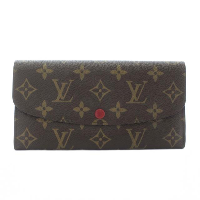 【中古】LOUIS VUITTON ポルトフォイユ エミリー 長財布 二つ折り PVC レザー モノグラム 総柄 茶色 M60136