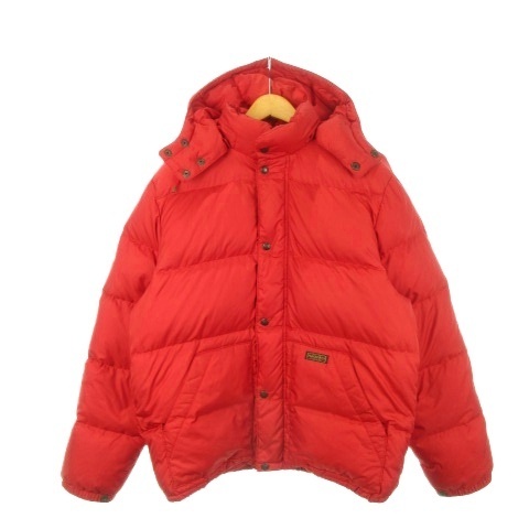 【中古】ポロ バイ ラルフローレン Polo by Ralph Lauren ダウンジャケット スタンドカラー フーディー ロゴ M 赤
