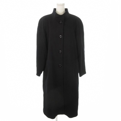 【中古】ベルタボーノ BELTA BUONO ロングコート スタンドカラー カシミヤ 11 黒 ブラック /AH16 ■GY18 レディース