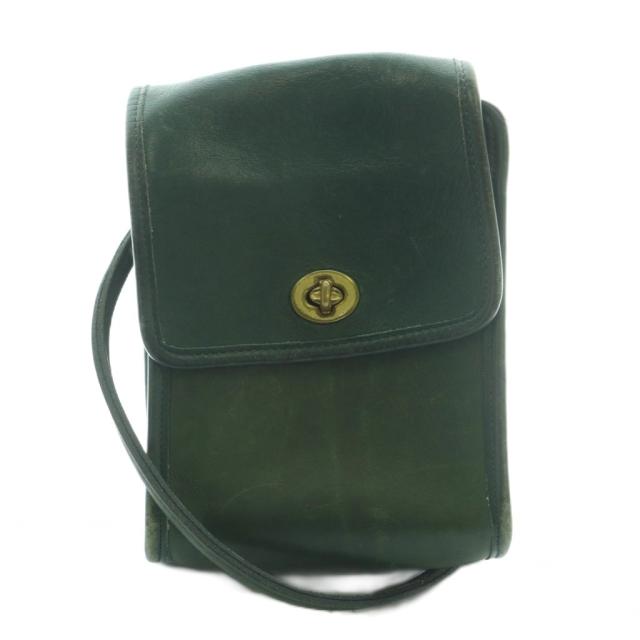 【中古】コーチ COACH オールドコーチ 1079 332 USA製 ショルダーバッグ レザー 緑 グリーン ■OS ■GY11 レディース