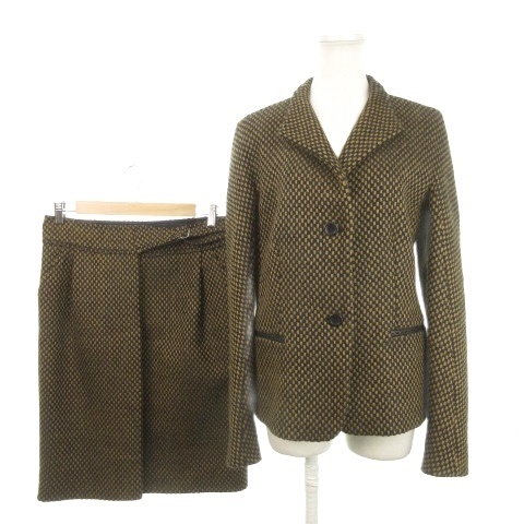 【中古】マックスマーラ MAX MARA 白タグ スカートスーツ セットアップ 上下 テーラードジャケット タイトスカート