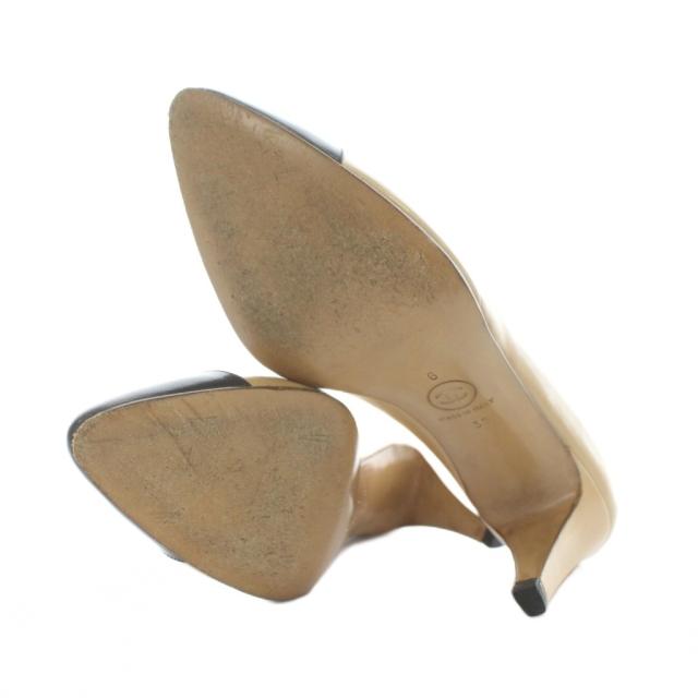 【中古】シャネル CHANEL パンプス レザー ポインテッドトゥ ヒール バイカラー 35 22.5cm ベージュ 黒 ブラック