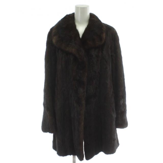 【中古】ミツコシ MITSUKOSHI ファーコート ミンク 毛皮 M ブラウン ハーフ丈 アウター /PP ■GY18 レディース