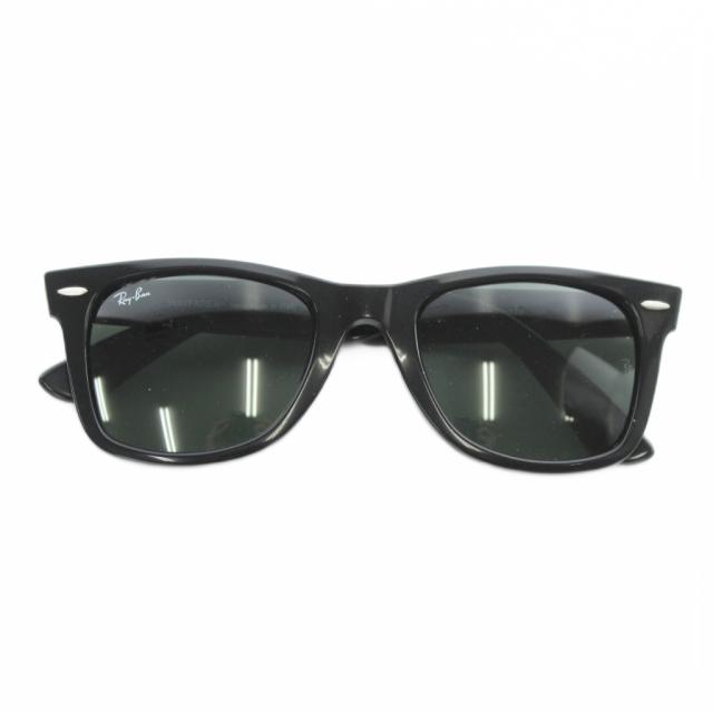 【中古】レイバン RAY BAN WAYFARER 眼鏡 サングラス セルフレーム カラーレンズ ロゴ 52□22-150 黒 RB2140-F