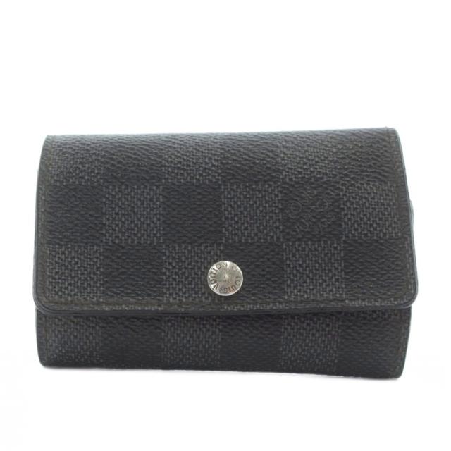 【中古】LOUIS VUITTON ミュルティクレ6 ダミエ グラフィット キーケース 三つ折り PVC レザー 6連 総柄 ロゴ 黒