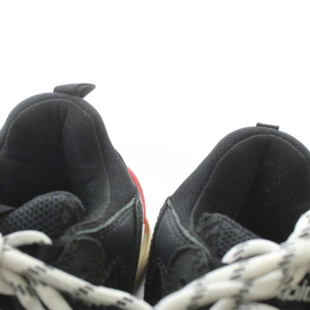 【中古】BALENCIAGA TRIPLE S スニーカー ダッドスニーカー レザー メッシュ 厚底 ローカット ロゴ 42 27.5cm 黒