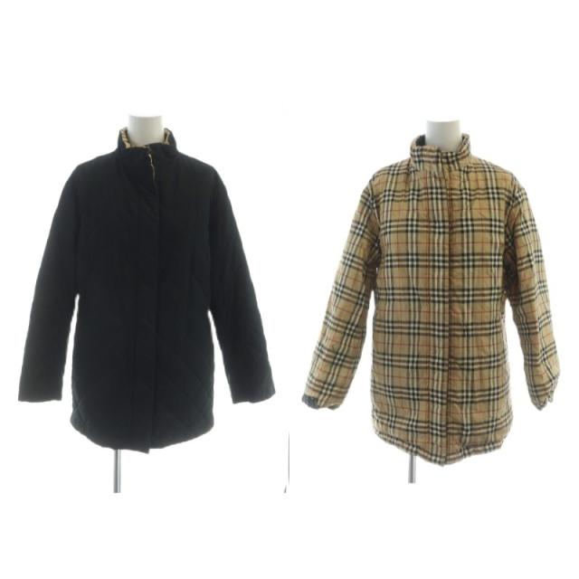 【中古】バーバリーズ Burberrys ヴィンテージ ナイロン ジャケット リバーシブル ノバチェック キルティング 7 茶 黒