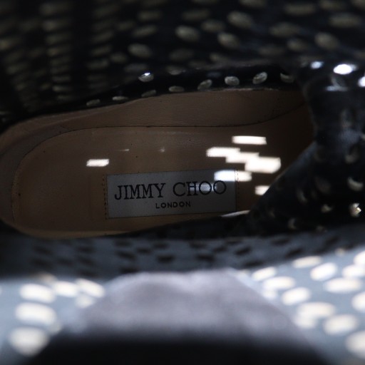 【中古】ジミーチュウ JIMMY CHOO ショートブーツ エンジニア スエード ロゴ ベルト メッシュ 38.5 25.5cm 黒