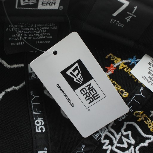 【中古】未使用品 SUPREME × NEW ERA Worldwide Box Logo 帽子 キャップ ロゴ 刺繍 総柄 7 1/4 57.7cm 黒