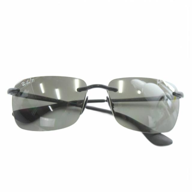 【中古】RAY BAN CHROMANCE 眼鏡 サングラス リムレス 偏光 ミラー グラデーション スクエア 60□15-135 黒 RB4255