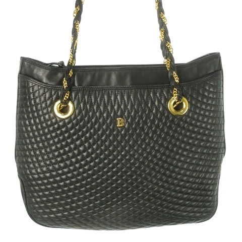 BALLY バリー ショルダーバッグ レザー キルティング チェーン 黒