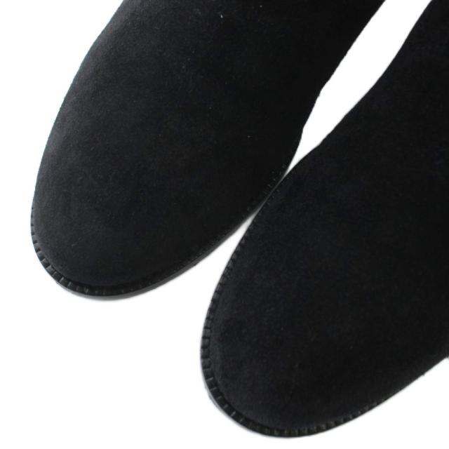 【中古】ジミーチュウ JIMMY CHOO BREE FLAT ロングブーツ スエード ラウンドトゥ ロゴ ゴールド金具 36 23cm 黒_2