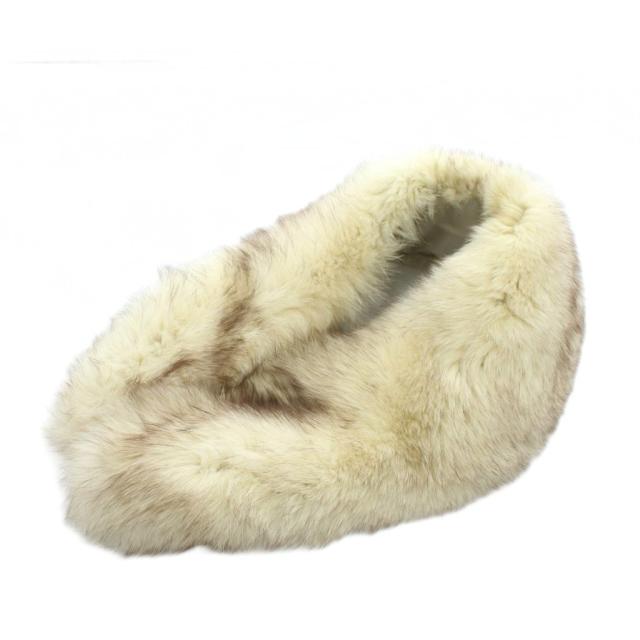 【中古】エンバ EMBA ティペット マフラー ファー 毛皮 フォックス 白 ホワイト 茶色 ブラウン /XZ ■GY18 レディース