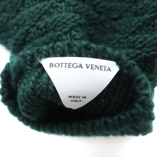 【中古】未使用品 ボッテガヴェネタ BOTTEGA VENETA 手袋 ウール タグ付き グローブ ロゴ S 緑 グリーン 670163_3