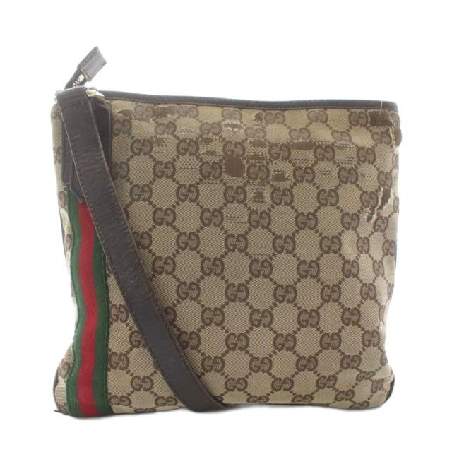 中古】グッチ GUCCI ショルダーバッグ GGキャンバス レザー 中古】グッチ GUCCI ショルダーバッグ GGキャンバス レザー