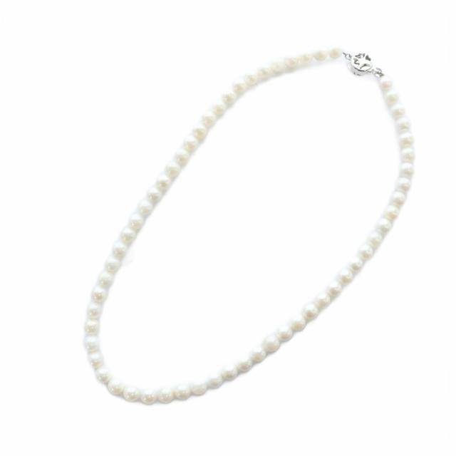 【中古】ノーブランド品 ネックレス アコヤ真珠 イヤリング セット アクセサリー 両耳用 パール 8mm Silver925 白_1