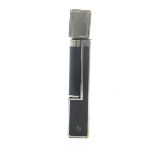 【中古】エステーデュポン S.T.DUPONT ライン2 ブラックラッカー パラディウム ガスライター 着火確認済み 銀色 黒_2