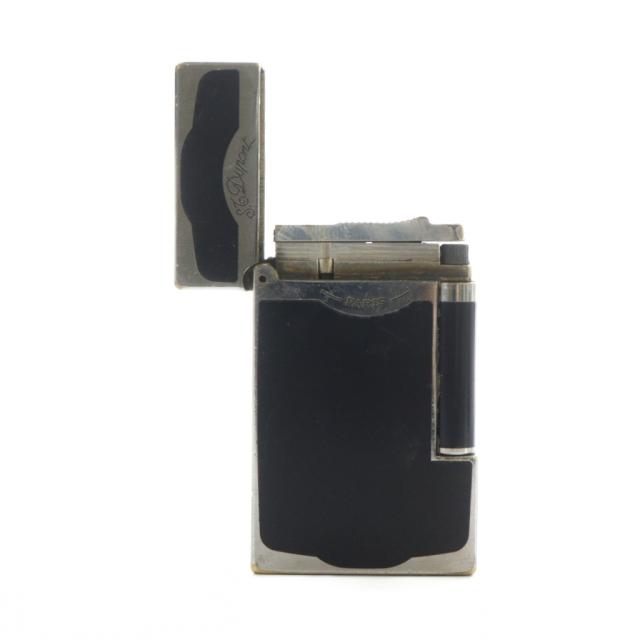 【中古】エステーデュポン S.T.DUPONT ライン2 ブラックラッカー パラディウム ガスライター 着火確認済み 銀色 黒_4