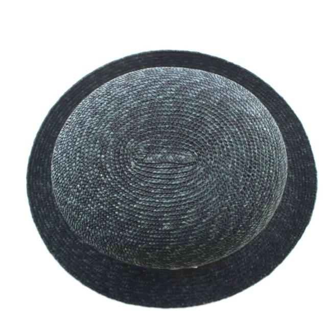 【中古】ボルサリーノ Borsalino 18.57 ストローハット 麦わら 帽子 天然草 紺 ネイビー 緑 グリーン メンズ_3