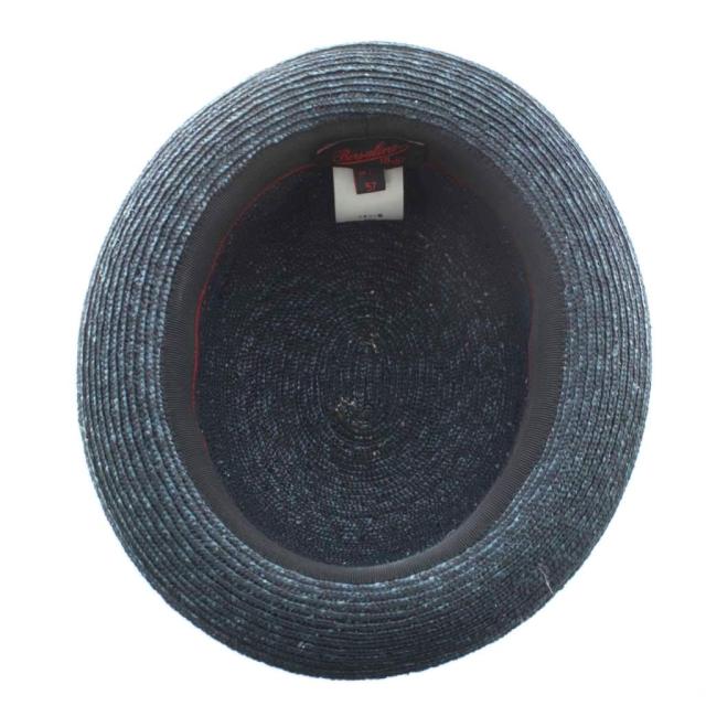 【中古】ボルサリーノ Borsalino 18.57 ストローハット 麦わら 帽子 天然草 紺 ネイビー 緑 グリーン メンズ_4