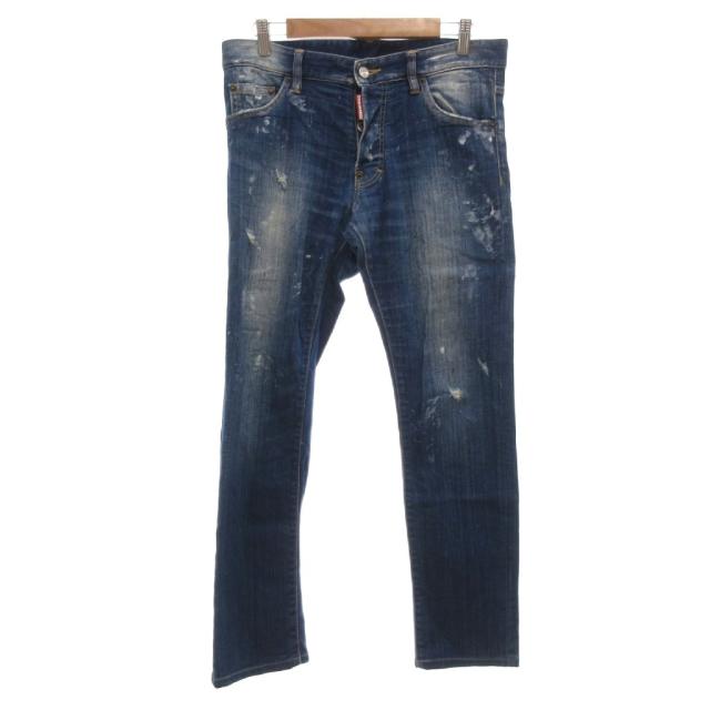 【中古】ディースクエアード DSQUARED2 デニムパンツ ジーンズ ダメージ加工 46 ブルー系 S71LA0854 S30342 /UO