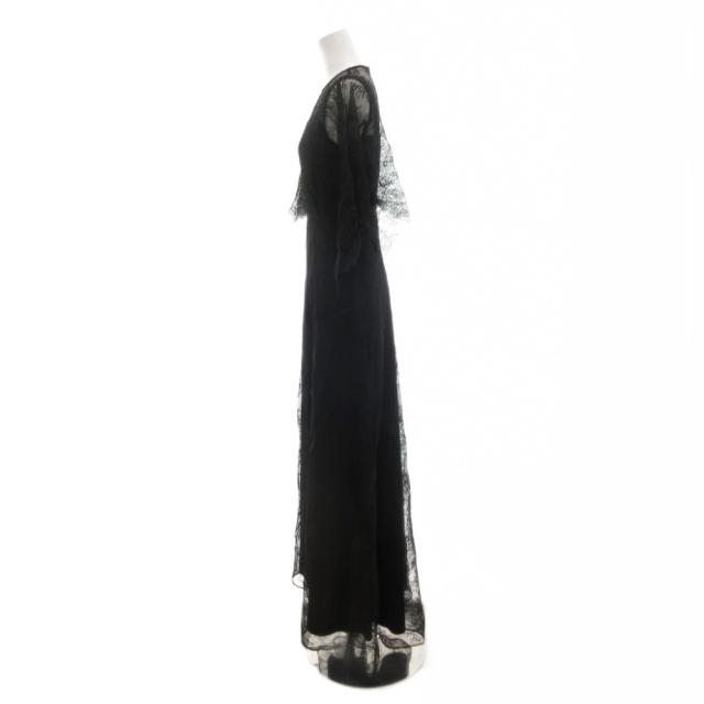 【中古】セルフォード CELFORD 美品 ワンピース フォーマル レース 半袖 マキシ ロング 黒 ブラック /AE ■GY18_2
