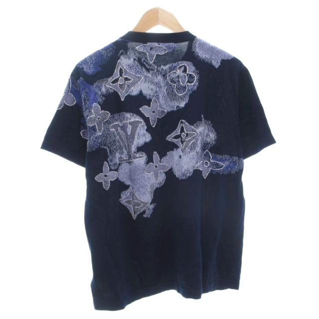 【中古】ルイヴィトン LOUIS VUITTON ウォーターカラーモノグラム カットソー Tシャツ M 半袖 クルーネック 総柄 紺_1