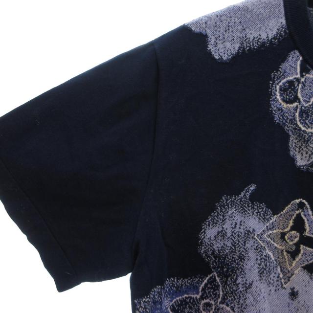 【中古】ルイヴィトン LOUIS VUITTON ウォーターカラーモノグラム カットソー Tシャツ M 半袖 クルーネック 総柄 紺_2