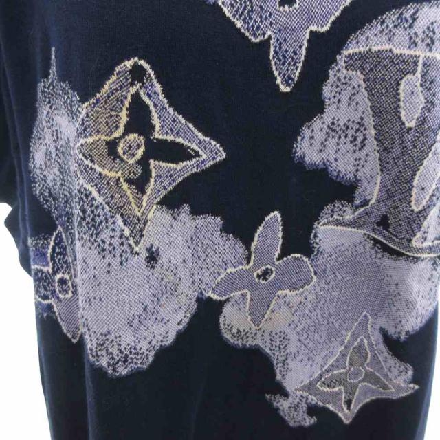 【中古】ルイヴィトン LOUIS VUITTON ウォーターカラーモノグラム カットソー Tシャツ M 半袖 クルーネック 総柄 紺_5