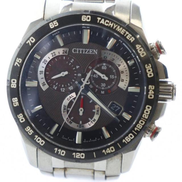 【中古】シチズン CITIZEN E610-S104831 アテッサ エコドライブ 電波 ソーラー 腕時計 ウォッチ クロノグラフ デイト