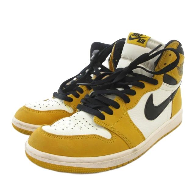 【中古】ナイキ NIKE AIR JORDAN 1 RETRO HIGH OG エアジョーダン スニーカー シューズ ハイカット 27.5 黄 DZ-5485