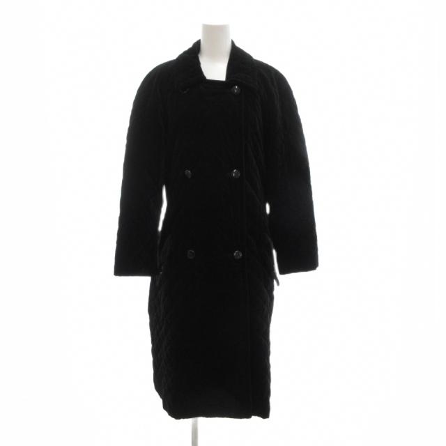 【中古】エスカーダ ESCADA ピーコート Pコート 38 ロング丈 キルティング 黒 ブラック /AE ■GY18 レディース