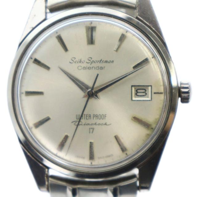 【中古】セイコー SEIKO sportsman CALENDER 腕時計 ウォッチ 自動巻き カレンダー付き デイト シルバー色 ■GY18