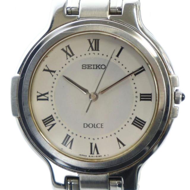 【中古】セイコー SEIKO 8J41-6110 DOLCE ドルチェ 腕時計 クォーツ ローマン シルバーカラー ゴールドカラー
