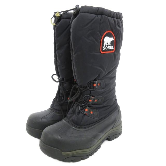 【中古】ソレル SOREL NL2134-010 スノーライオン XT ウィンターブーツ スノー ロゴ レースアップ 25cm 黒 ブラック