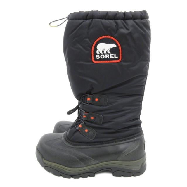 【中古】ソレル SOREL NL2134-010 スノーライオン XT ウィンターブーツ スノー ロゴ レースアップ 25cm 黒 ブラック_2