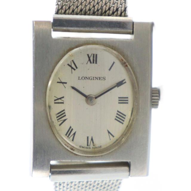【中古】ロンジン LONGINES ROMAN 腕時計 ヴィンテージ アンティーク ウォッチ 手巻き H型 ローマン シルバー色