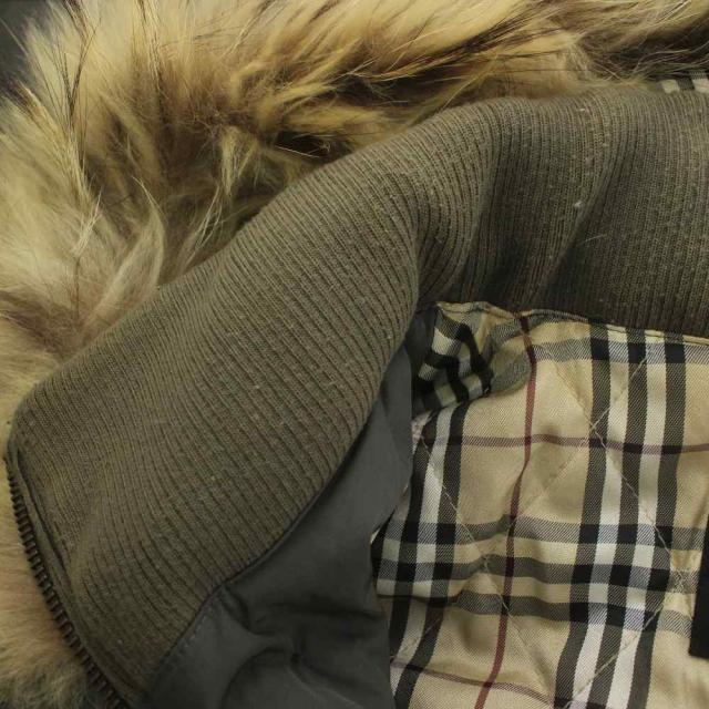 【中古】バーバリーブラックレーベル BURBERRY BLACK LABEL モッズコート L カーキ 長袖 フード ファー付き_6