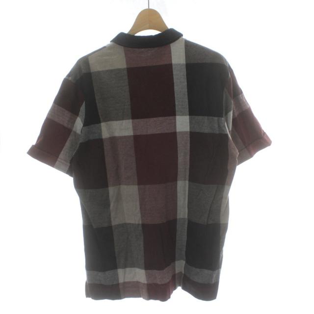 【中古】ブラックレーベルクレストブリッジ BLACK LABEL CRESTBRIDGE ポロシャツ 半袖 ワッペン チェック柄_1