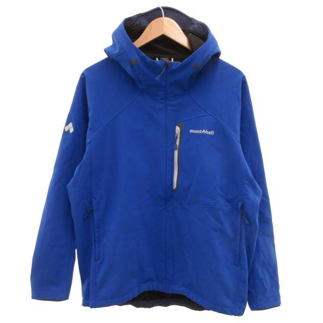 【中古】モンベル Montbell ノマドパーカ ジップアップ ロゴ L 青 ブルー /JS ■GY11