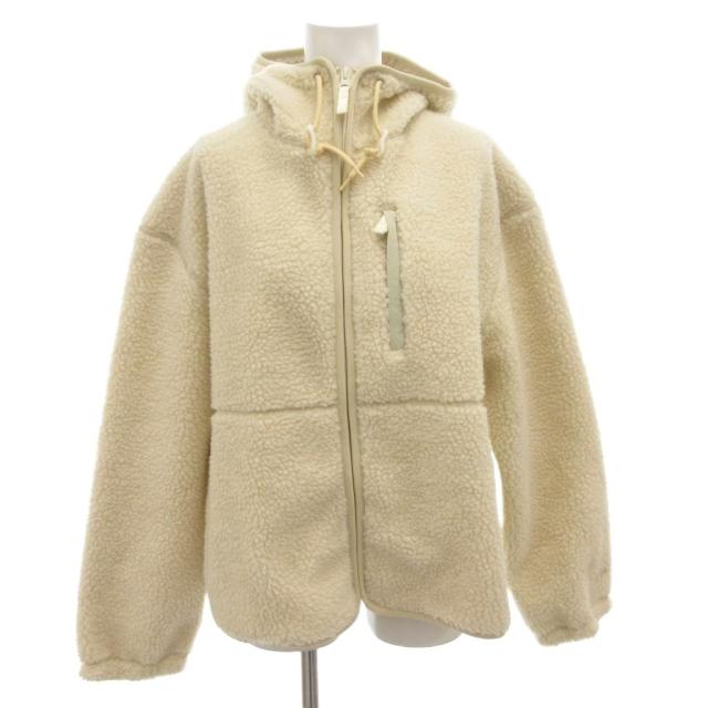 【中古】NANGA ナガ ボア フリース フルジップパーカー ブルゾン L 白 ホワイト N2530-1P116D /FF ■GY18