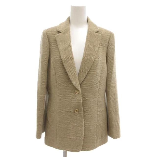 【中古】レリアン Leilian 美品 ロロピアーナ テーラードジャケット ウール 7 ベージュ ■GY11 /KB レディース