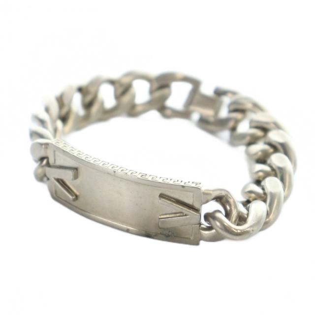 【中古】ヴェルサーチ ヴェルサーチェ VERSACE ブレスレット アクセサリー バングル ロゴ シルバー色 ■GY11 /MQ