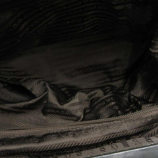 【中古】プラダ PRADA ヴィンテージ トートバッグ ハンドバッグ ベルベット ベロア レザー 切替 がま口 緑 グリーン_4