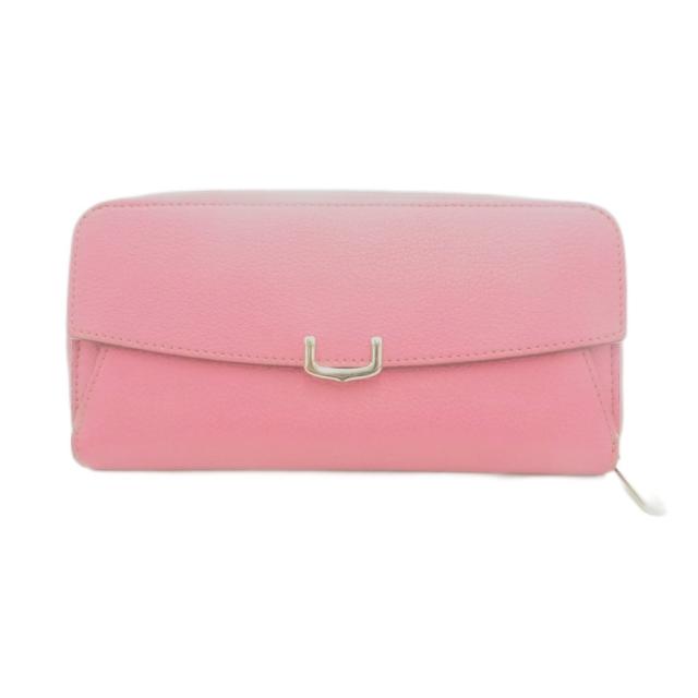 【中古】カルティエ Cartier L3001619 Cドゥカルティエ 長財布 レザー ピンク 小銭入れあり ■GY18 /TZ レディース