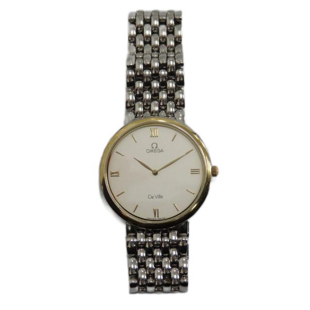 【中古】オメガ OMEGA De Ville デビル 腕時計 ヴィンテージ アンティーク クォーツ ローマン 銀色 金色 白文字盤_1