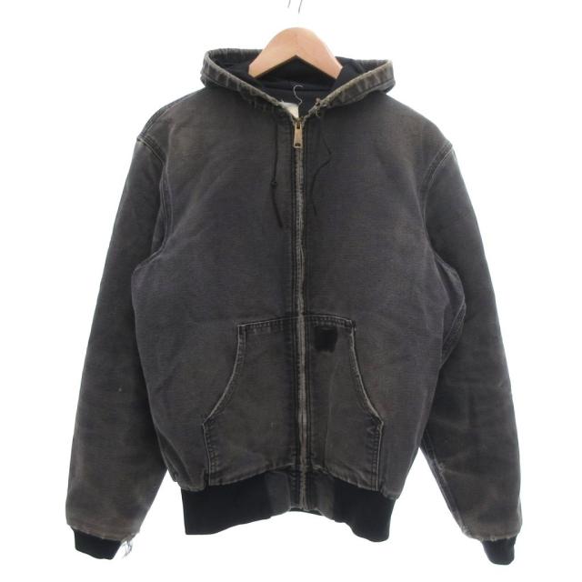 【中古】カーハート carhartt 80s~ 星タグ USA製 アクティブジャケット ダック ジップアップパーカー MEDIUM グレー